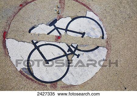 Deteriorating bike path sign; Santa Barbara, California, United States of America View Large Photo Image Stock Photography - Deteriorating bike path sign; Santa Barbara, California, United States of America. Fotosearch