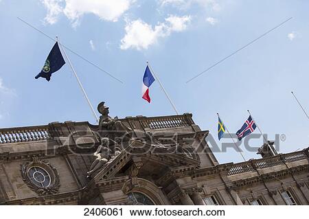 Edwardian town hall with flags; South Shields, Tyne and Wear, England View Large Photo Image Stock Image - Edwardian town hall with flags; South Shields, Tyne and Wear, England. Fotosearch