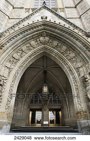 Stock Photo - Entrance into the Centre Block in the Peace Tower on Parliament Hill; Ottawa, Ontario, Canada. Fotosearch