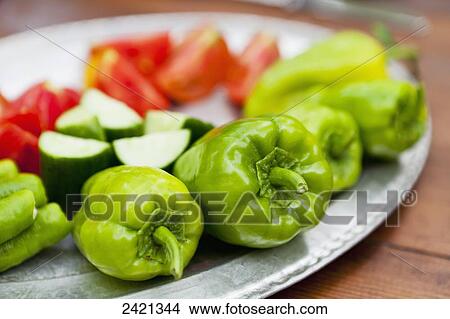 Fresh vegetables on a silver platter; Cappadocia, Turkey View Large Photo Image Picture - Fresh vegetables on a silver platter; Cappadocia, Turkey. Fotosearch