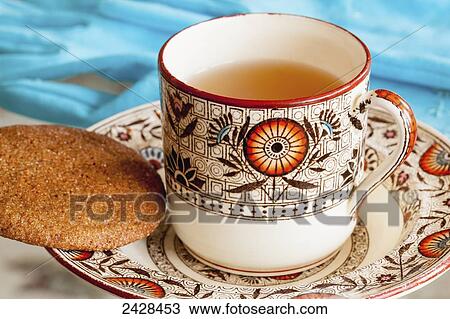 Gingersnap cookies and tea in a retro teacup on Vancouver Island; Duncan, British Columbia, Canada View Large Photo Image Stock Image - Gingersnap cookies and tea in a retro teacup on Vancouver Island; Duncan, British Columbia, Canada. Fotosearch