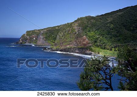 Hawaii, Maui, A coastal view of sea cliffs along Kaupo View Large Photo Image Stock Image - Hawaii, Maui, A coastal view of sea cliffs along Kaupo. Fotosearch