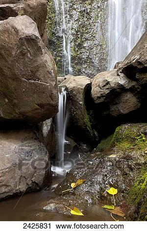 Hawaii, Maui, A view of Wailua Falls. View Large Photo Image Stock Image - Hawaii, Maui, A view of Wailua Falls.. Fotosearch