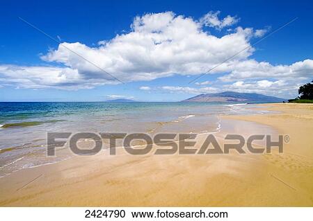Hawaii, Maui, Wailea, Keawakapu Beach, Ocean sky and sand on Maui. View Large Photo Image Stock Image - Hawaii, Maui, Wailea, Keawakapu Beach, Ocean sky and sand on Maui.. Fotosearch