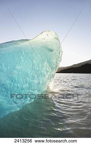 Iceberg broken off Mendenhall Glacier floating in Mendenhall lake, flipping over and exposing blue polished ice from being underwater; Juneau, Alaska, United States of America View Large Photo Image Stock Photograph - Iceberg broken off Mendenhall Glacier floating in Mendenhall lake, flipping over and exposing blue polished ice from being underwater; Juneau, Alaska, United States of America. Fotosearch