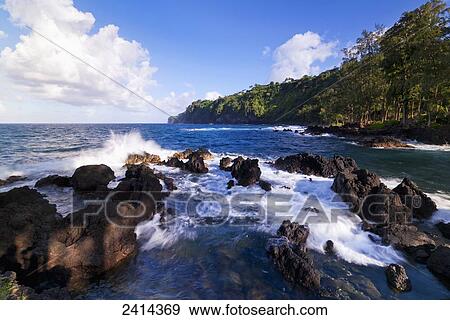 Stock Photo - Lapahoehoe shoreline, Hamakua Coast; Island of Hawaii, Hawaii, United States of America. Fotosearch