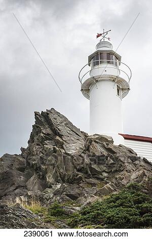 Stock Image - Lobster Cove Head Lighthouse at Gros Morne National Park; Newfoundland and Labrador, Canada. Fotosearch