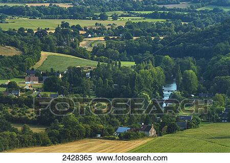 Looking down on the Orne River and Le Vey; Clecy, Swiss Normandy, Normandy, France View Large Photo Image Stock Photography - Looking down on the Orne River and Le Vey; Clecy, Swiss Normandy, Normandy, France. Fotosearch
