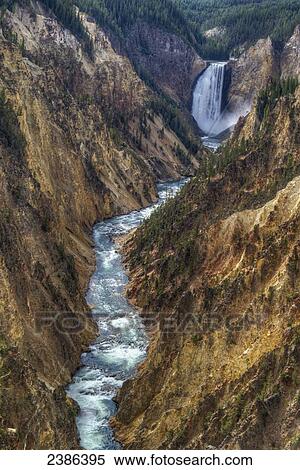 Lower Yellowstone Falls, Yellowstone National Park; Wyoming, United States of America View Large Photo Image Stock Photography - Lower Yellowstone Falls, Yellowstone National Park; Wyoming, United States of America. Fotosearch