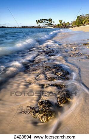 Mahaiula Beach and surf, Kona Coast; Kona, Big Island, Hawaii, United States of America View Large Photo Image Picture - Mahaiula Beach and surf, Kona Coast; Kona, Big Island, Hawaii, United States of America. Fotosearch