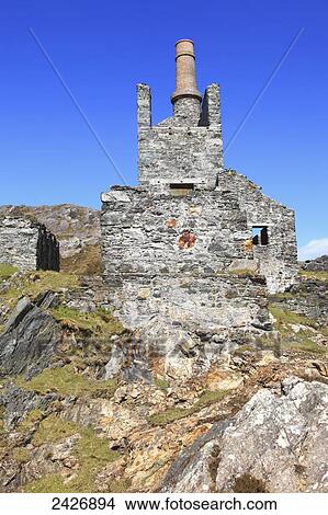 Mining tower, near Allihies; County Cork, Ireland View Large Photo Image Picture - Mining tower, near Allihies; County Cork, Ireland. Fotosearch