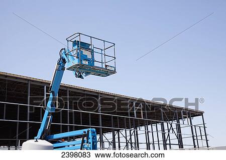Stock Image - New construction of a steel building; Edmonton, Alberta, Canada. Fotosearch