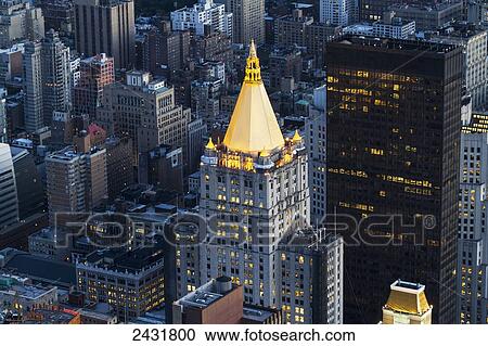 Stock Image - New York Life Insurance Building, as seen from the Empire State Building, New York City, New York, United States. Fotosearch