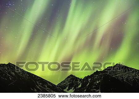 Northern Lights in the sky above Moose Pass, with silhouetted Kenai Mountains in the fog and cloud, Chugach National Forest; Moose Pass, Alaska, United States of America View Large Photo Image Stock Photography - Northern Lights in the sky above Moose Pass, with silhouetted Kenai Mountains in the fog and cloud, Chugach National Forest; Moose Pass, Alaska, United States of America. Fotosearch