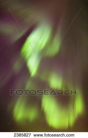 Stock Photo - Northern Lights in the sky above the Tony Knowles Coastal Trail, Anchorage Coastal Refuge; Anchorage, Alaska, United States of America. Fotosearch