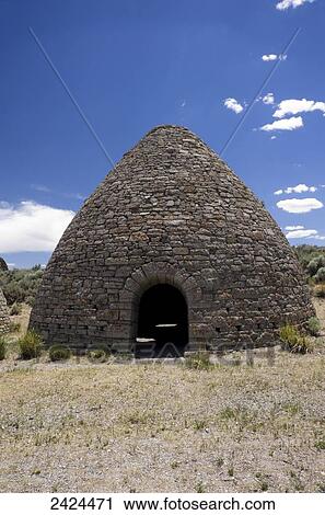 Stock Image - One ward charcoal oven in Ward Charcoal Ovens State Historic State Park; Ely, Nevada, United States of America. Fotosearch