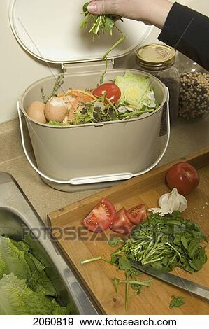 Organic Recycling, Kitchen Compost Pail View Large Photo Image Stock Photo - Organic Recycling, Kitchen Compost Pail. Fotosearch