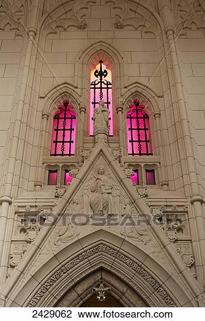 Ornate facade of a wall and pink stained glass windows; Ottawa, Ontario, Canada View Large Photo Image Stock Image - Ornate facade of a wall and pink stained glass windows; Ottawa, Ontario, Canada. Fotosearch