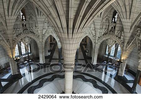 Ornate interior of a building with pillars and black and white flooring; Ottawa, Ontario, Canada View Large Photo Image Picture - Ornate interior of a building with pillars and black and white flooring; Ottawa, Ontario, Canada. Fotosearch