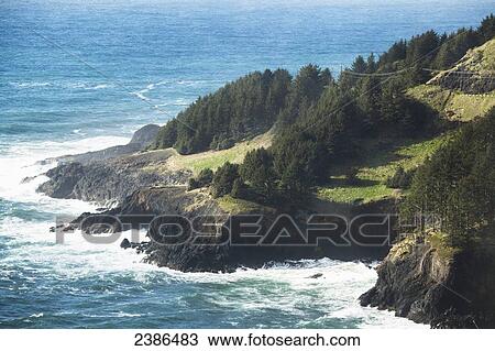 Pacific ocean and the Oregon coastline; Oregon, United States of America View Large Photo Image Stock Image - Pacific ocean and the Oregon coastline; Oregon, United States of America. Fotosearch