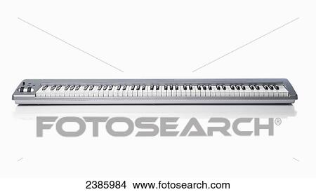 Picture - Piano keyboard on a white background. Fotosearch