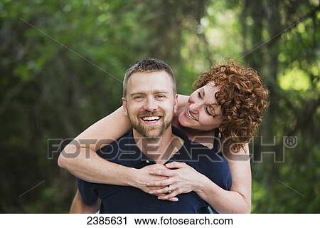 Stock Image - Portrait of a couple; Stony Plain, Alberta, Canada. Fotosearch