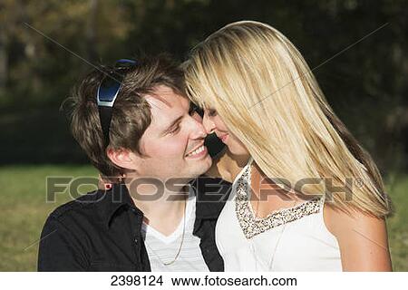 Picture - Portrait of a young couple in love; Edmonton, Alberta, Canada. Fotosearch