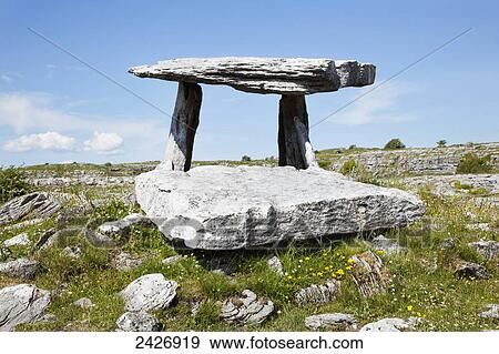 Poulnabrone Dolmen; County Clare, Ireland View Large Photo Image Stock Photo - Poulnabrone Dolmen; County Clare, Ireland. Fotosearch