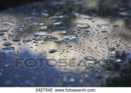 Rain droplets on a car; Santa Barbara, California, United States of America View Large Photo Image Stock Image - Rain droplets on a car; Santa Barbara, California, United States of America. Fotosearch