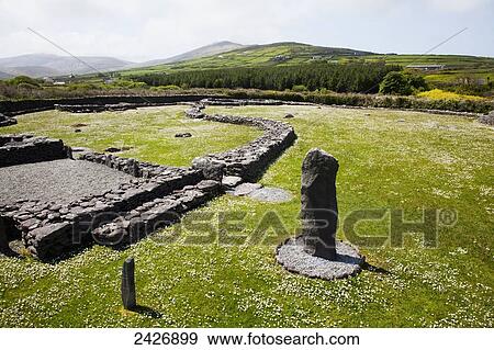 Stock Photo - Riasc Monastic Settlement, near Dingle; County Kerry, Ireland. Fotosearch