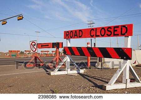Stock Photography - Road construction; Edmonton, Alberta, Canada. Fotosearch