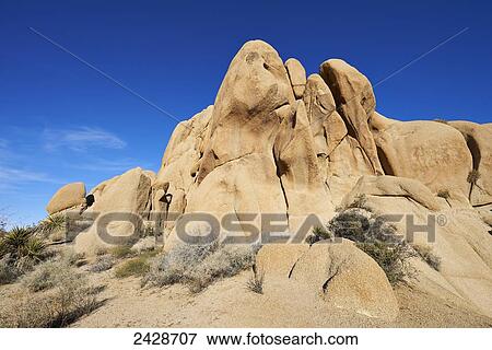 Stock Photo - Rock formation in Joshua Tree National Park; Joshua Tree, California, United States of America. Fotosearch