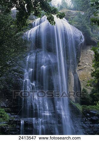 Silver Falls plummets down the cliffs; Allegany, Oregon, United States of America View Large Photo Image Stock Photo - Silver Falls plummets down the cliffs; Allegany, Oregon, United States of America. Fotosearch