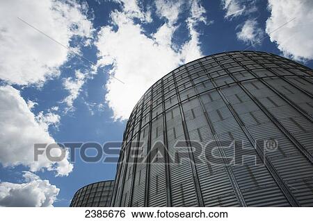 Stock Photograph - Structures for canola oil production at Molinera Gorbea, a grain processor involved in the manufacture of fish food; Temuco, Chile . Fotosearch
