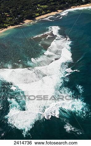Surf meets the beach at Haena; Haena, Hawaii, United States of America View Large Photo Image Stock Photograph - Surf meets the beach at Haena; Haena, Hawaii, United States of America. Fotosearch