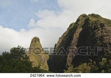 Picture - The Needle is visible in Iao Valley; Maui, Hawaii, United States of America. Fotosearch