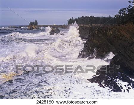 The surf at Sunset Bay; Charleston, Oregon, United States of America View Large Photo Image Stock Image - The surf at Sunset Bay; Charleston, Oregon, United States of America. Fotosearch