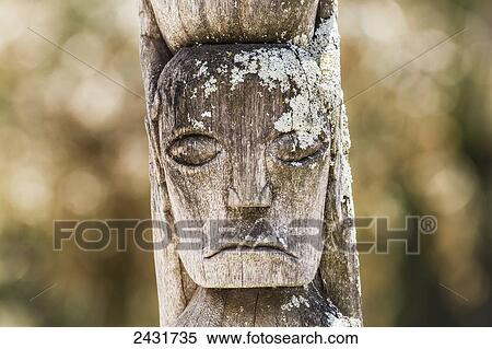 Stock Photography - Toba Batak totem pole at Huta Bolon Museum in Simanindo village on Samosir Island, Lake Toba, North Sumatra, Indonesia. Fotosearch
