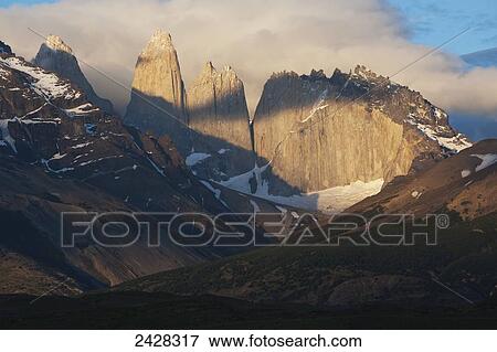 Torres Del Paine, Torres del Paine National Park; Chile View Large Photo Image Stock Photo - Torres Del Paine, Torres del Paine National Park; Chile. Fotosearch