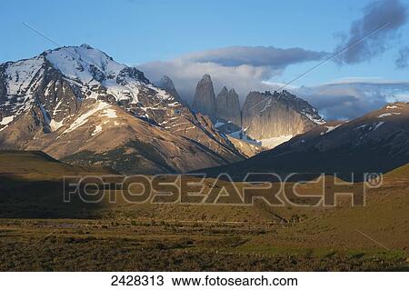 Towers of Paine, Torres del Paine National Park; Chile View Large Photo Image Stock Image - Towers of Paine, Torres del Paine National Park; Chile. Fotosearch
