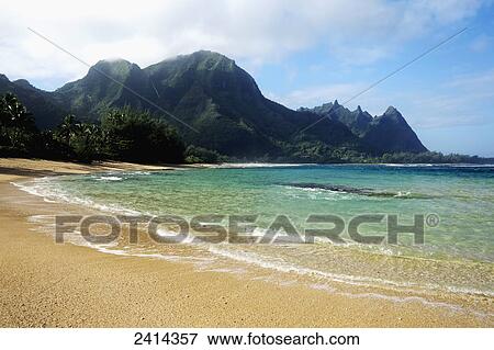 Stock Photo - Tunnels beach; Kauai, Hawaii, United States of America. Fotosearch
