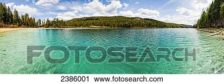 Stock Image - Turquoise fishing lake; British Columbia, Canada. Fotosearch