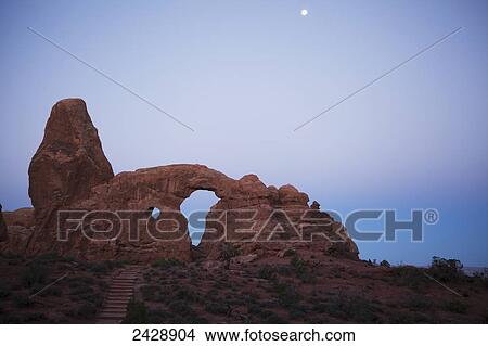 Turret Arch at dawn, Arches National Park; Utah, United States of America View Large Photo Image Picture - Turret Arch at dawn, Arches National Park; Utah, United States of America. Fotosearch