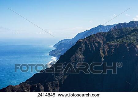 View of the Na Pali coast; Kauai, Hawaii, United States of America View Large Photo Image Stock Photography - View of the Na Pali coast; Kauai, Hawaii, United States of America. Fotosearch