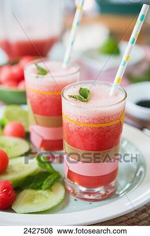 Stock Photo - Watermelon drinks; Sydney, New South Wales, Australia. Fotosearch