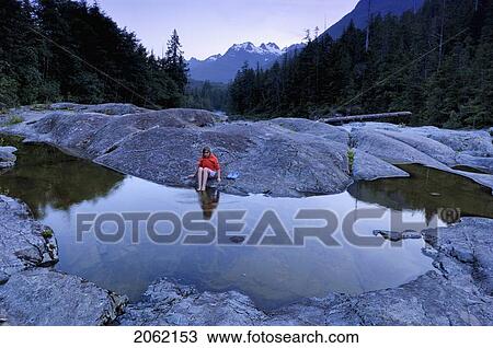 Young Girl Sitting By Pond By River, Vancouver Island, Canada View Large Photo Image Stock Image - Young Girl Sitting By Pond By River, Vancouver Island, Canada. Fotosearch