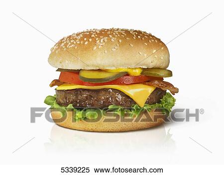 Stock Photography - A bacon cheeseburger. Fotosearch
