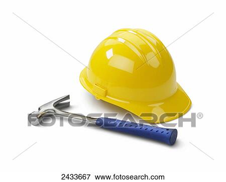A hammer and yellow hard hat View Large Photo Image Stock Photo - A hammer and yellow hard hat. Fotosearch