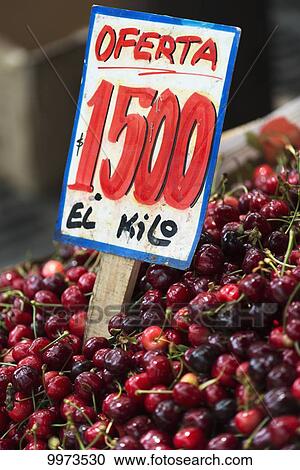A price sign in fresh cherries for sale; Santiago, Santiago Metropolitan Region, Chile View Large Photo Image Stock Image - A price sign in fresh cherries for sale; Santiago, Santiago Metropolitan Region, Chile. Fotosearch
