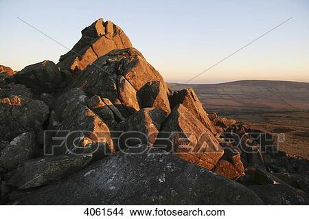 Atop the Preseli mountains at Carn Meini, origin of the blue stones at Stonehenge; Pembrokeshire, Wales View Large Photo Image Picture - Atop the Preseli mountains at Carn Meini, origin of the blue stones at Stonehenge; Pembrokeshire, Wales. Fotosearch